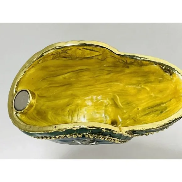 Crystal Bejeweled Camel Heavy Latching Trinket Box Silver Gold Emerald Colored - Picture 4 of 16